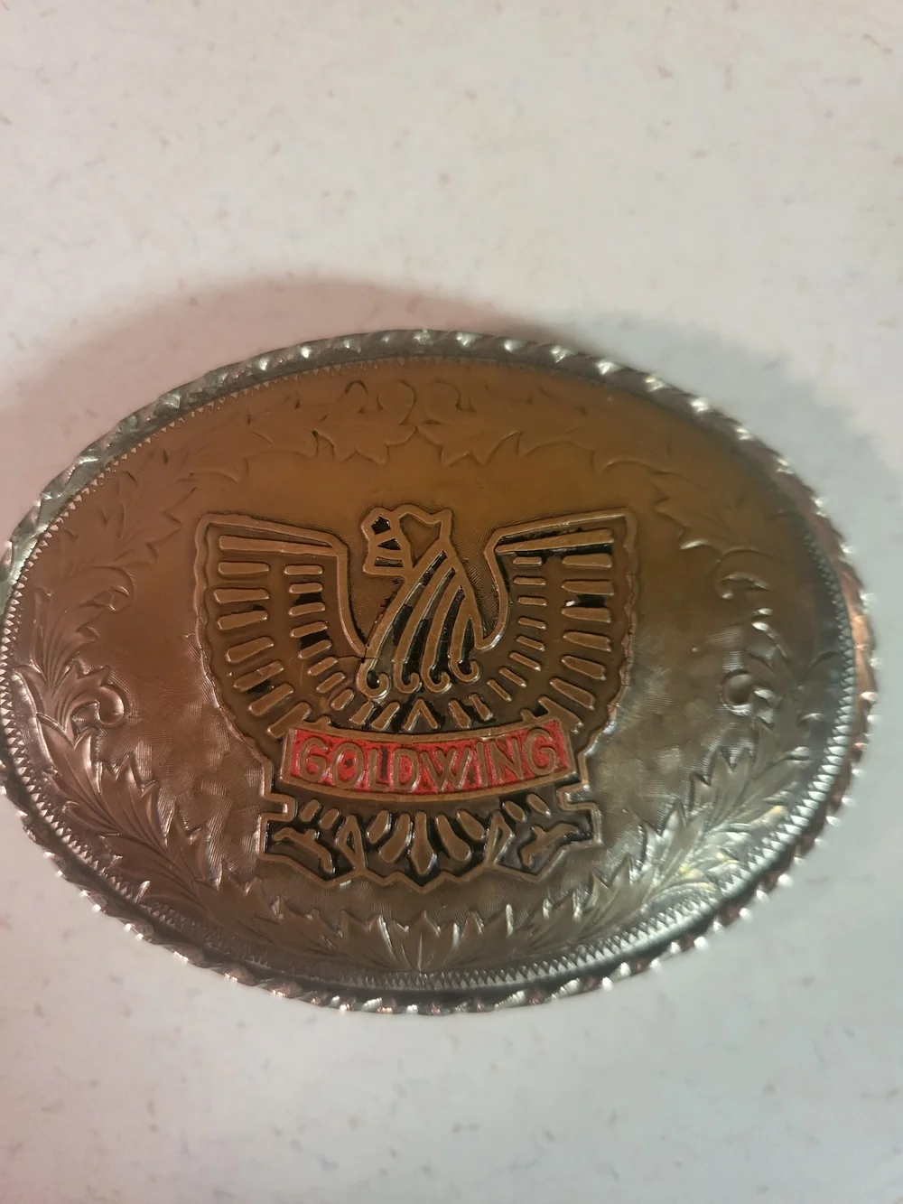 Vintage Honda Goldwing Gold Wing Motorcycle 1980s Rockmount Biker Belt Buckle